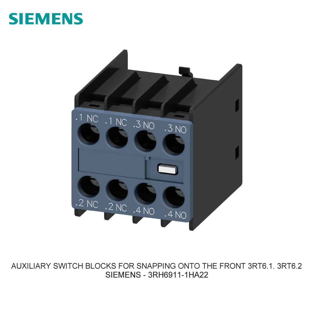 AUXILIARY SWITCH BLOCKS FOR SNAPPING ONTO THE FRONT 3RT6.1. 3RT6.2