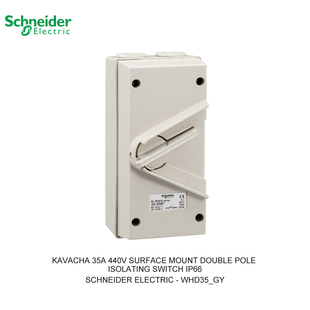KAVACHA 35A 440V SURFACE MOUNT DOUBLE POLE ISOLATING SWITCH IP66