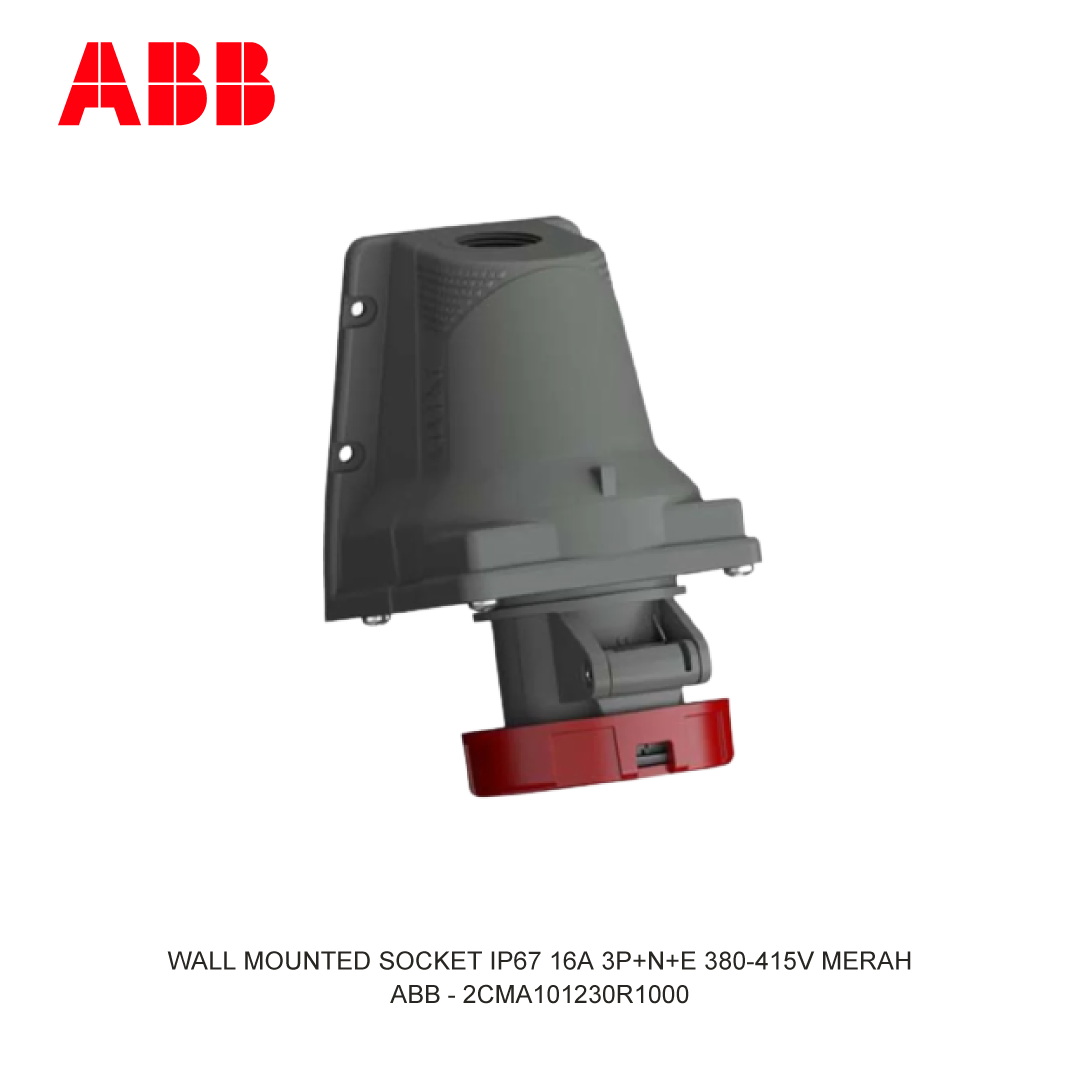 WALL MOUNTED SOCKET IP67 16A 3P+N+E 380-415V MERAH