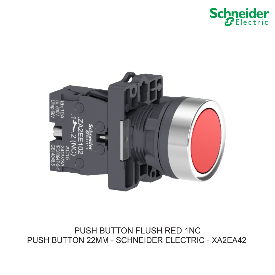 PUSH BUTTON FLUSH RED 1NC
