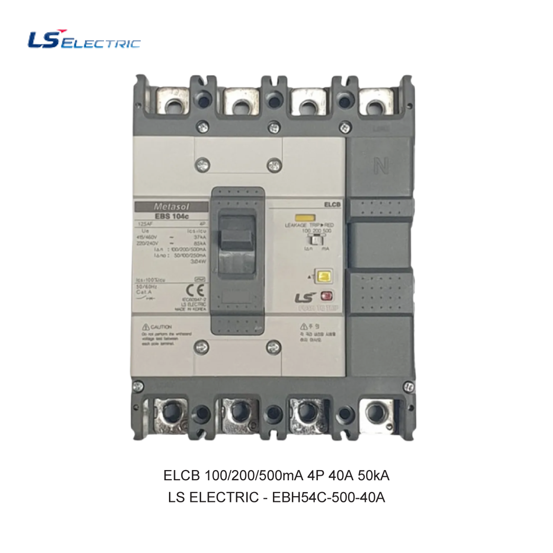 ELCB 100/200/500mA 4P 40A 50kA