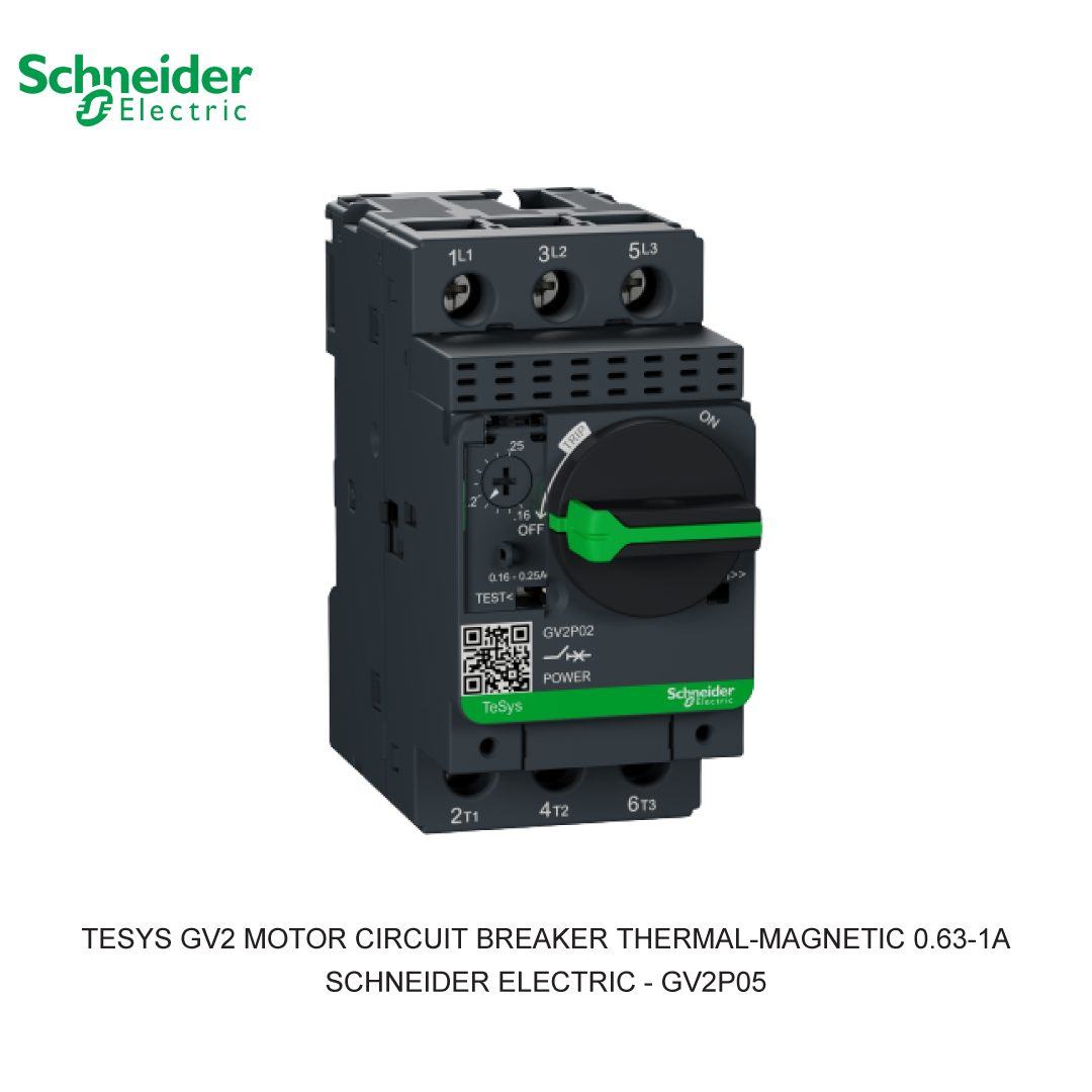 TESYS GV2 MOTOR CIRCUIT BREAKER THERMAL-MAGNETIC 0.63-1A