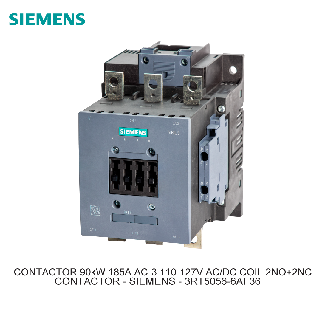CONTACTOR 90kW 185A AC-3 110-127V AC/DC COIL 2NO+2NC