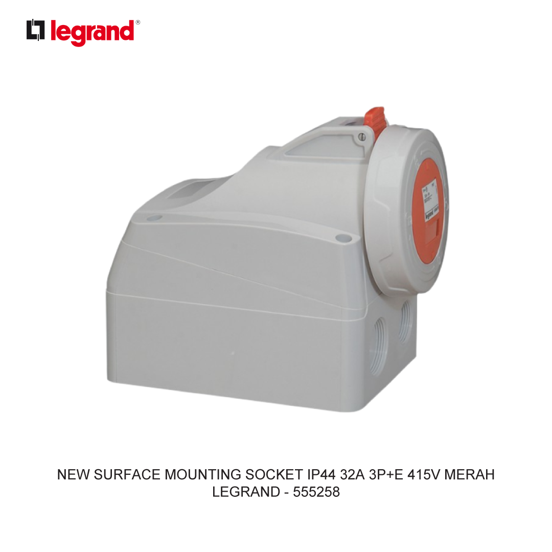 NEW SURFACE MOUNTING SOCKET IP44 32A 3P+E 415V RED