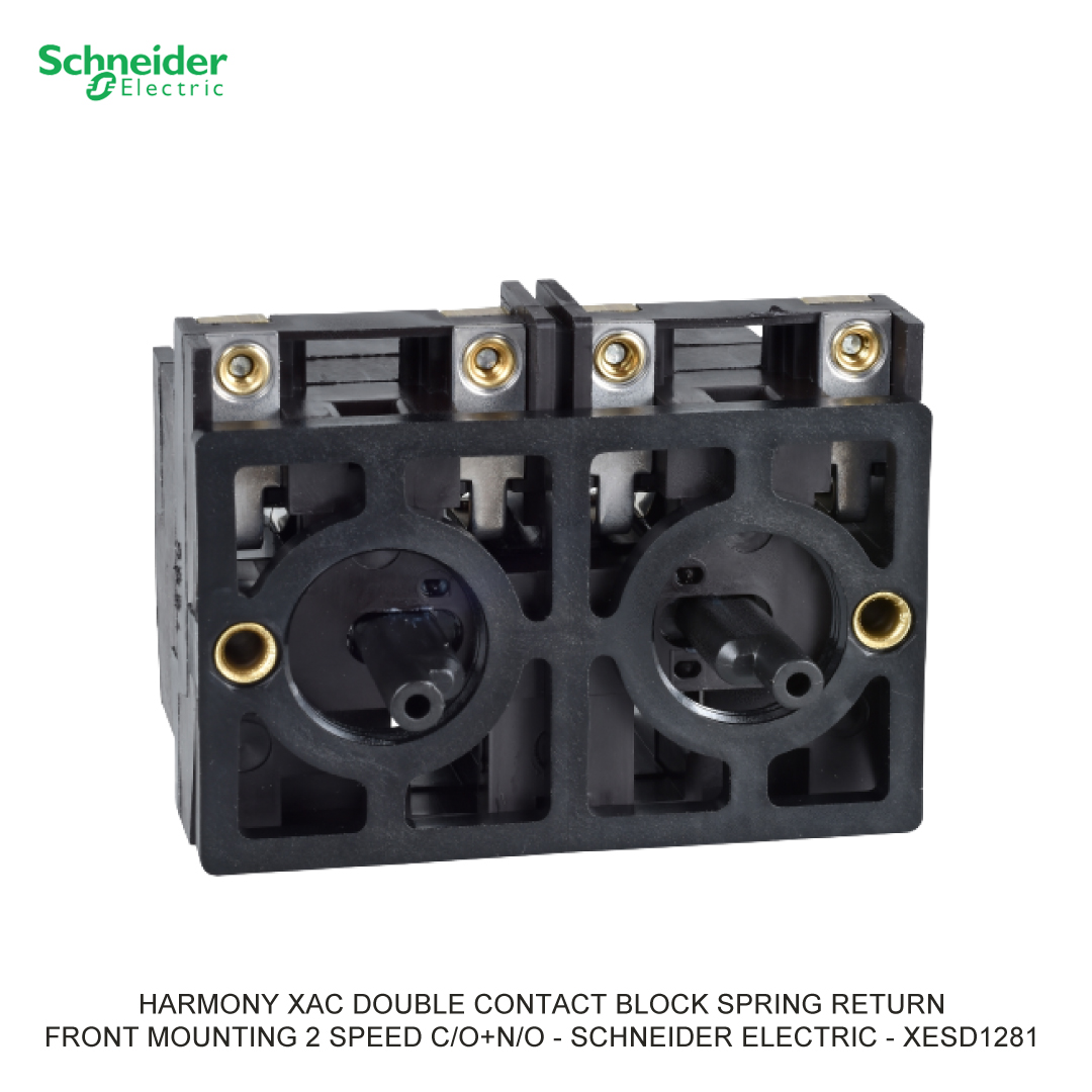 HARMONY XAC DOUBLE CONTACT BLOCK SPRING RETURN FRONT MOUNTING 2 SPEED C/O+N/O STAGGERED