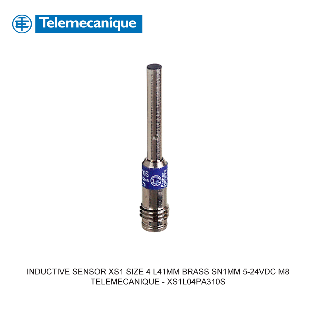 INDUCTIVE SENSOR XS1 SIZE 4 L41MM BRASS SN1MM 5-24VDC M8