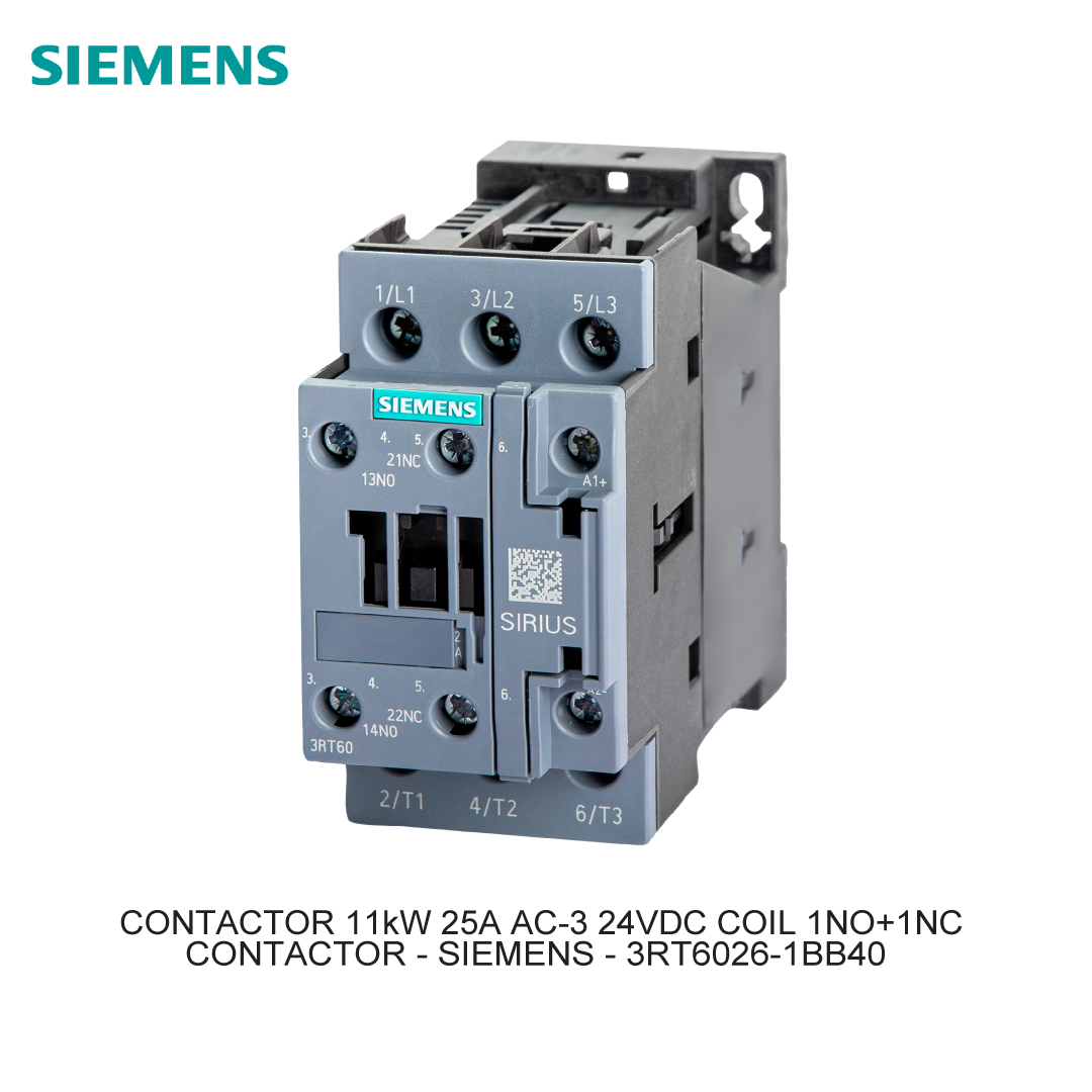 CONTACTOR 11kW 25A AC-3 24VDC COIL 1NO+1NC