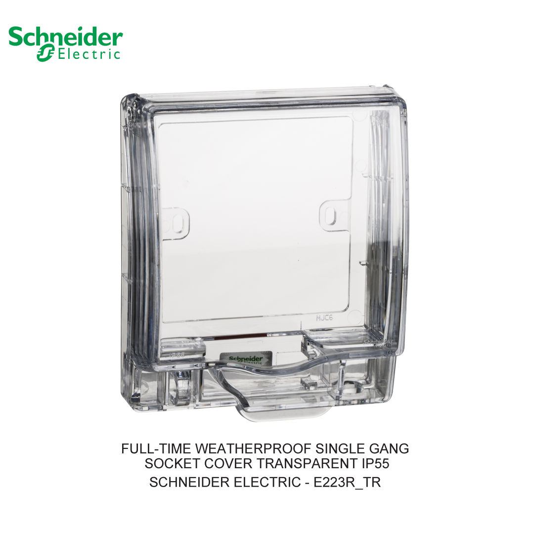 FULL-TIME WEATHERPROOF SINGLE GANG SOCKET COVER TRANSPARENT IP55