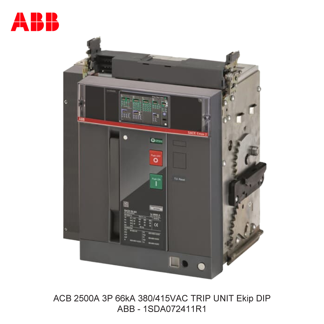 ACB 2500A 3P 66kA 380/415VAC TRIP UNIT Ekip DIP ABB