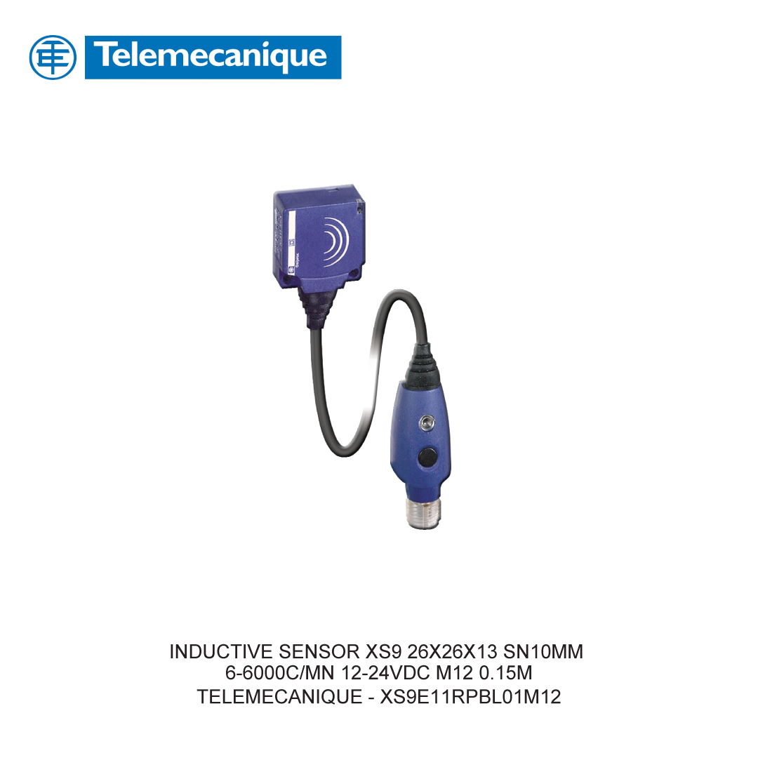 INDUCTIVE SENSOR XS9 26X26X13 SN10MM 6-6000C/MN 12-24VDC M12 0.15M
