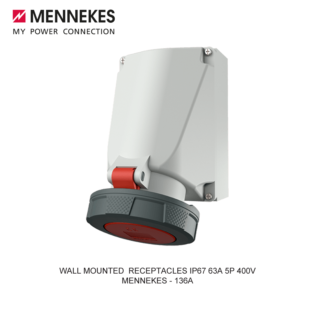 WALL MOUNTED RECEPTACLES IP67 63A 5P 400V