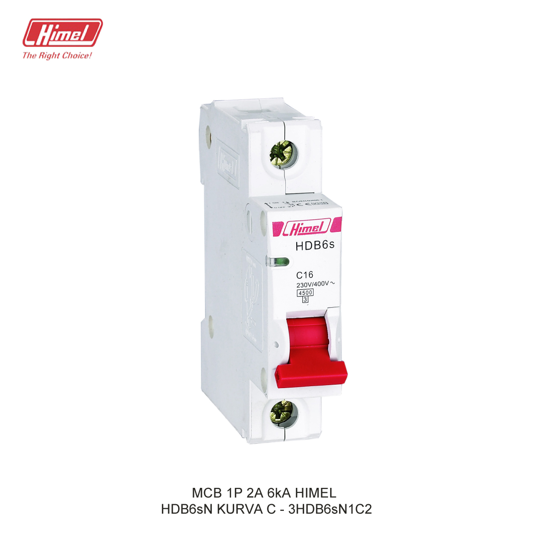 MCB HIMEL HDB6sN C 1P 2A 6kA
