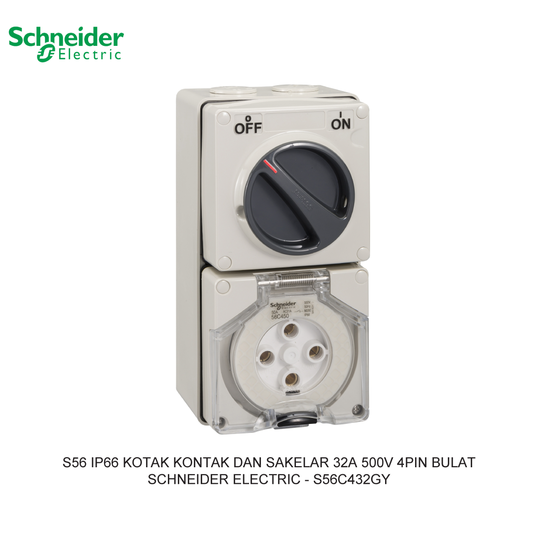 S56 IP66 KOTAK KONTAK DAN SAKELAR 32A 500V 4PIN BULAT