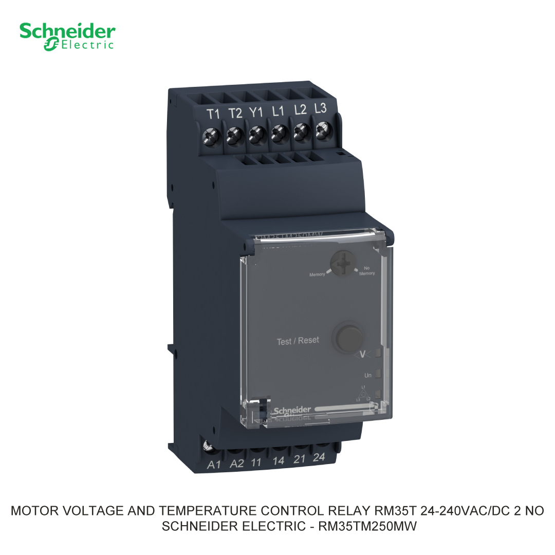 MOTOR VOLTAGE AND TEMPERATURE CONTROL RELAY RM35T 24-240V AC/DC 2 NO SCHNEIDER ELECTRIC