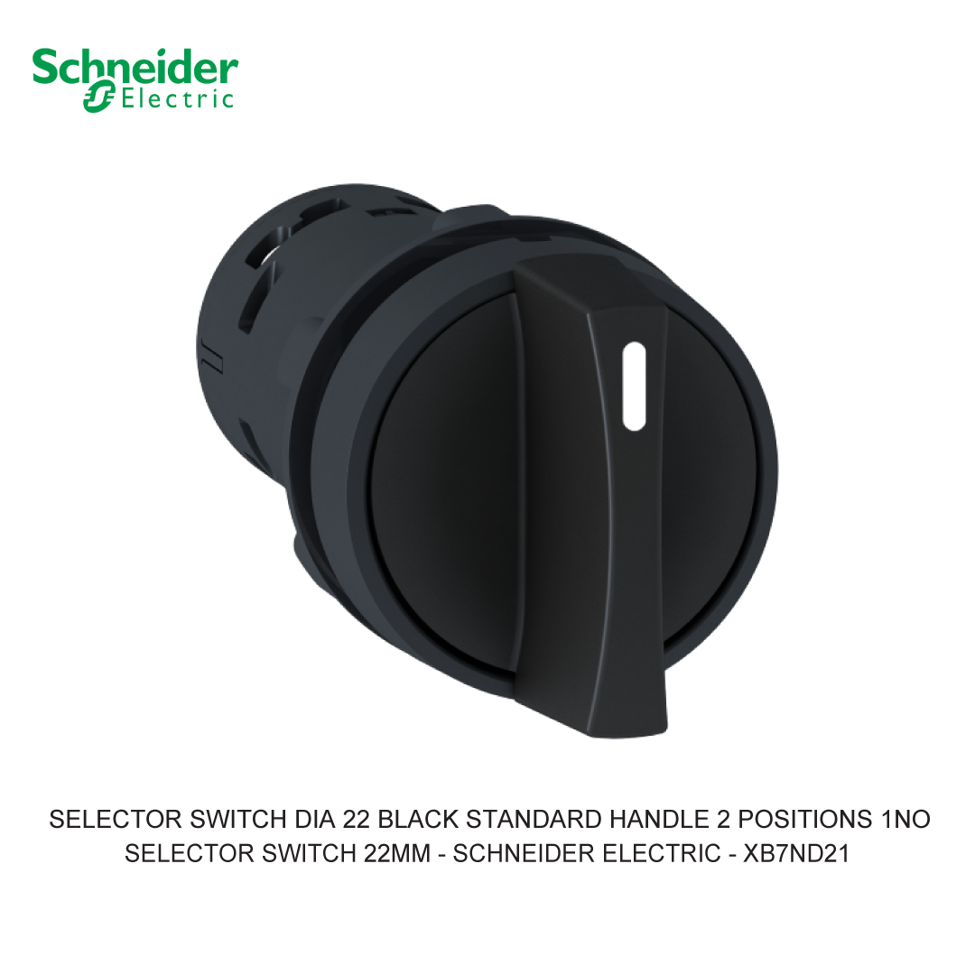 SELECTOR SWITCH DIA 22 BLACK STANDARD HANDLE 2 POSITIONS 1NO