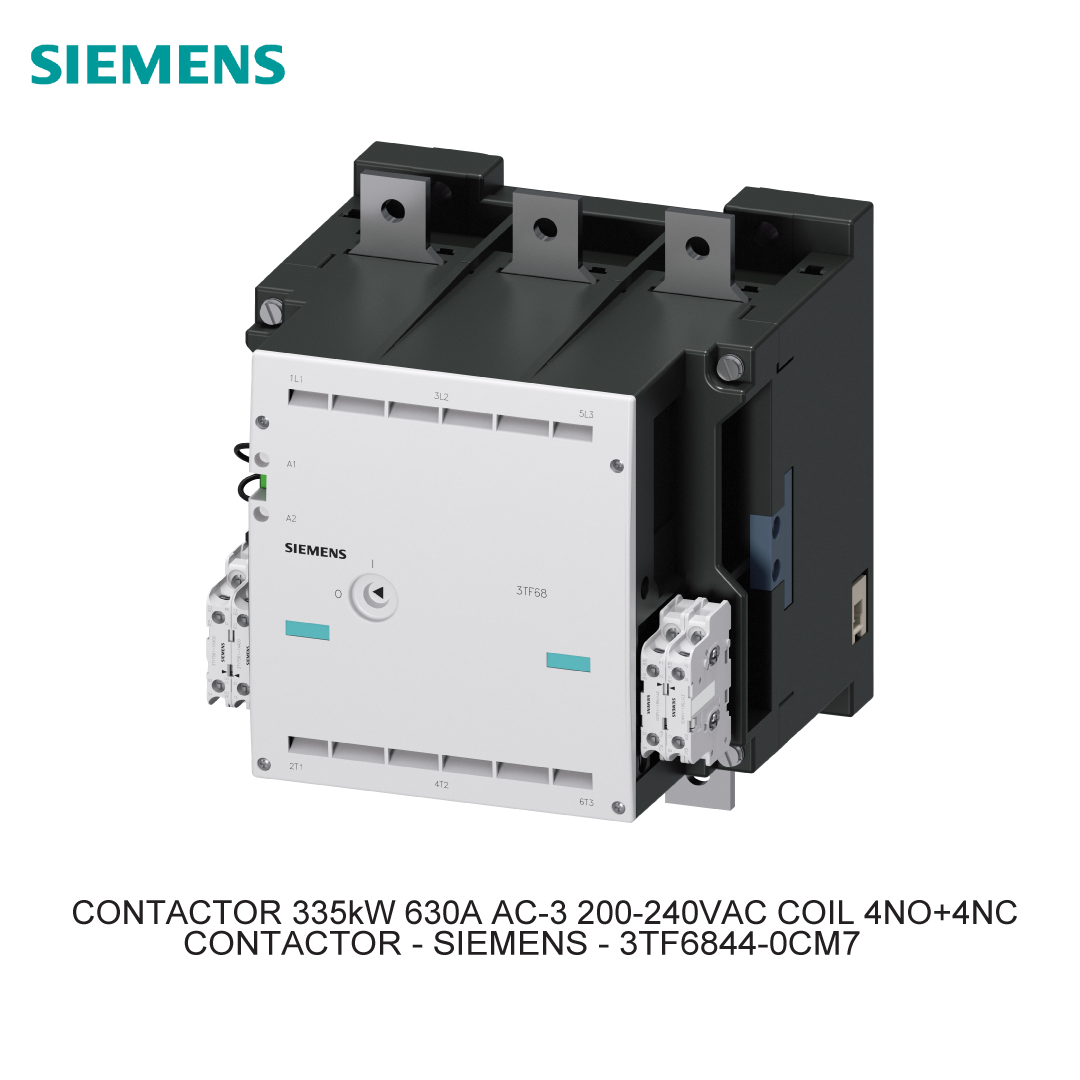 CONTACTOR 335kW 630A AC-3 200-240VAC COIL 4NO+4NC
