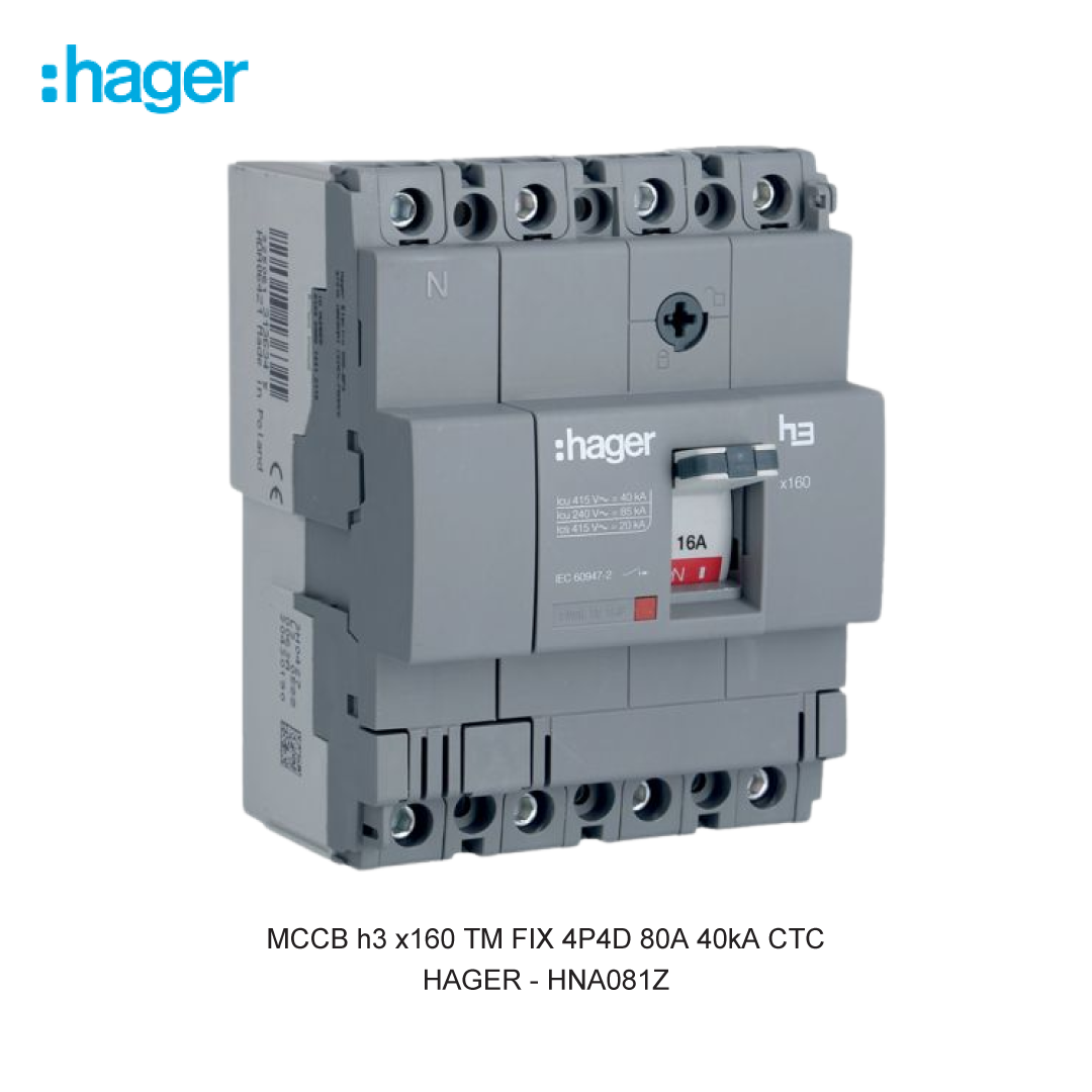 MCCB h3 x160 TM FIX 4P4D 80A 40kA CTC