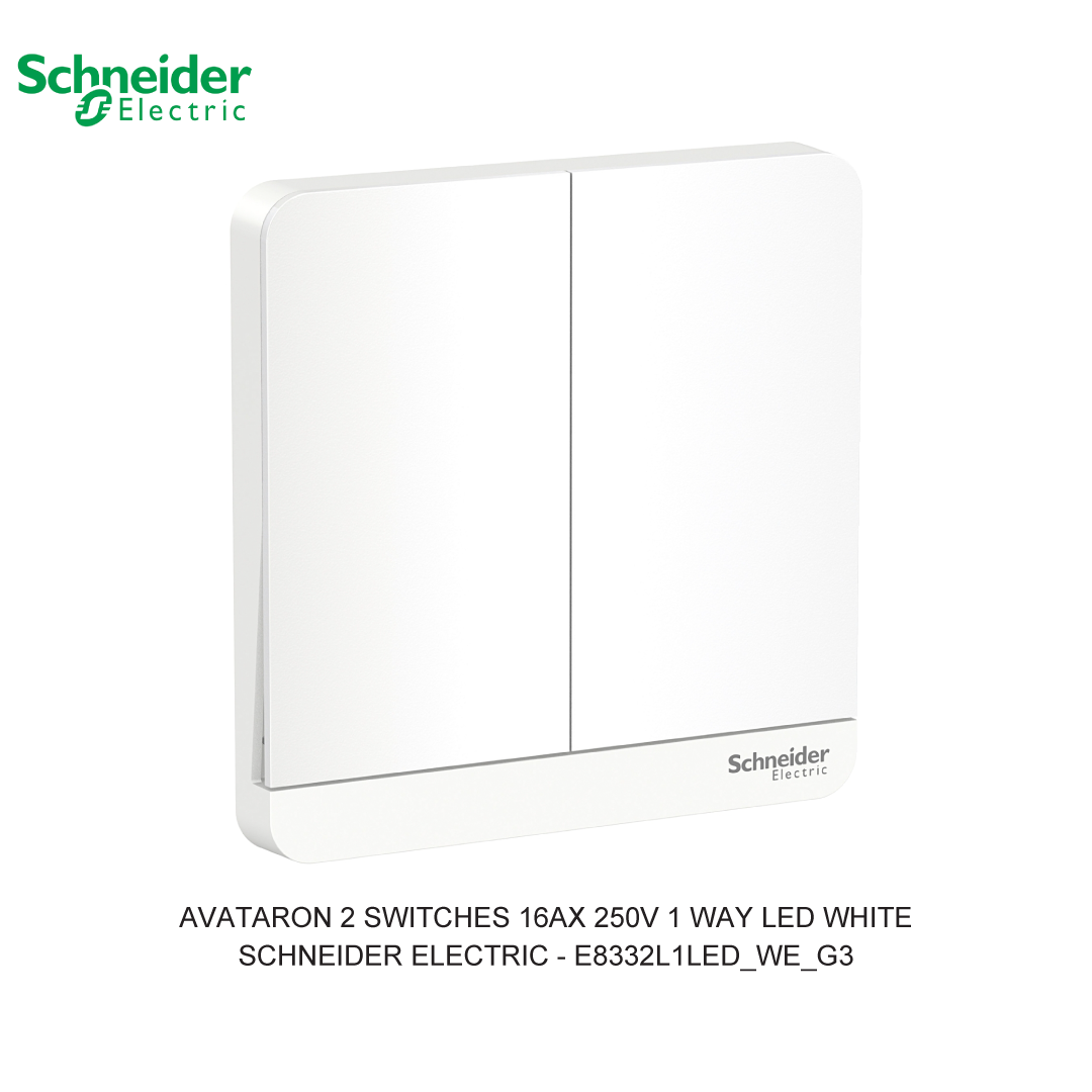 AVATARON 2 SWITCHES 16AX 250V 1 WAY LED WHITE