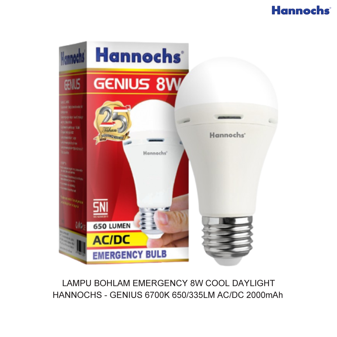 LED EMERGENCY BULB 8W COOL DAYLIGHT HANNOCHS