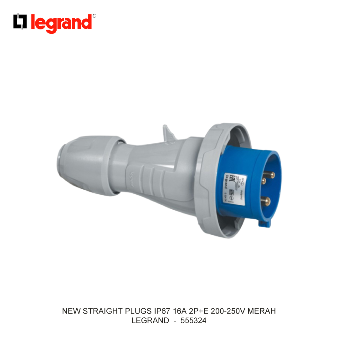 NEW STRAIGHT PLUGS IP67 16A 2P+E 200-250V BLUE