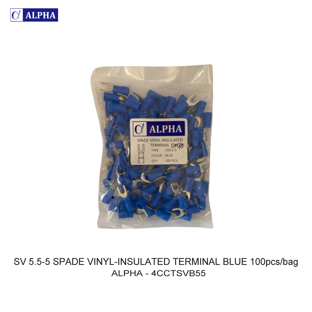 SV 5.5-5 SPADE VINYL-INSULATED TERMINAL BLUE 100pcs/bag