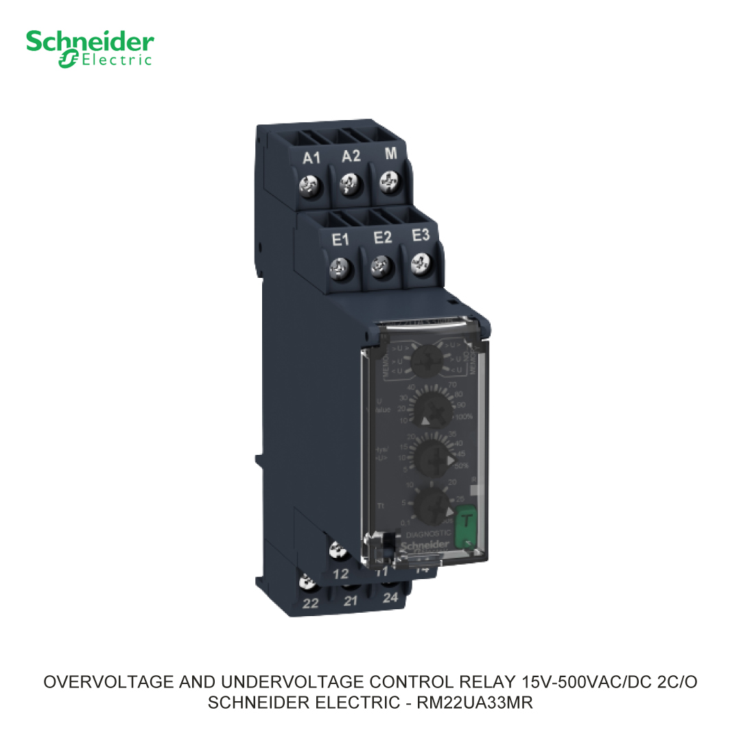 OVERVOLTAGE AND UNDERVOLTAGE CONTROL RELAY 15V-500V AC/DC 2C/O SCHNEIDER ELECTRIC