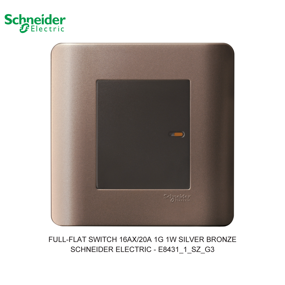 FULL-FLAT SWITCH 16AX/20A 1G 1W SILVER BRONZE