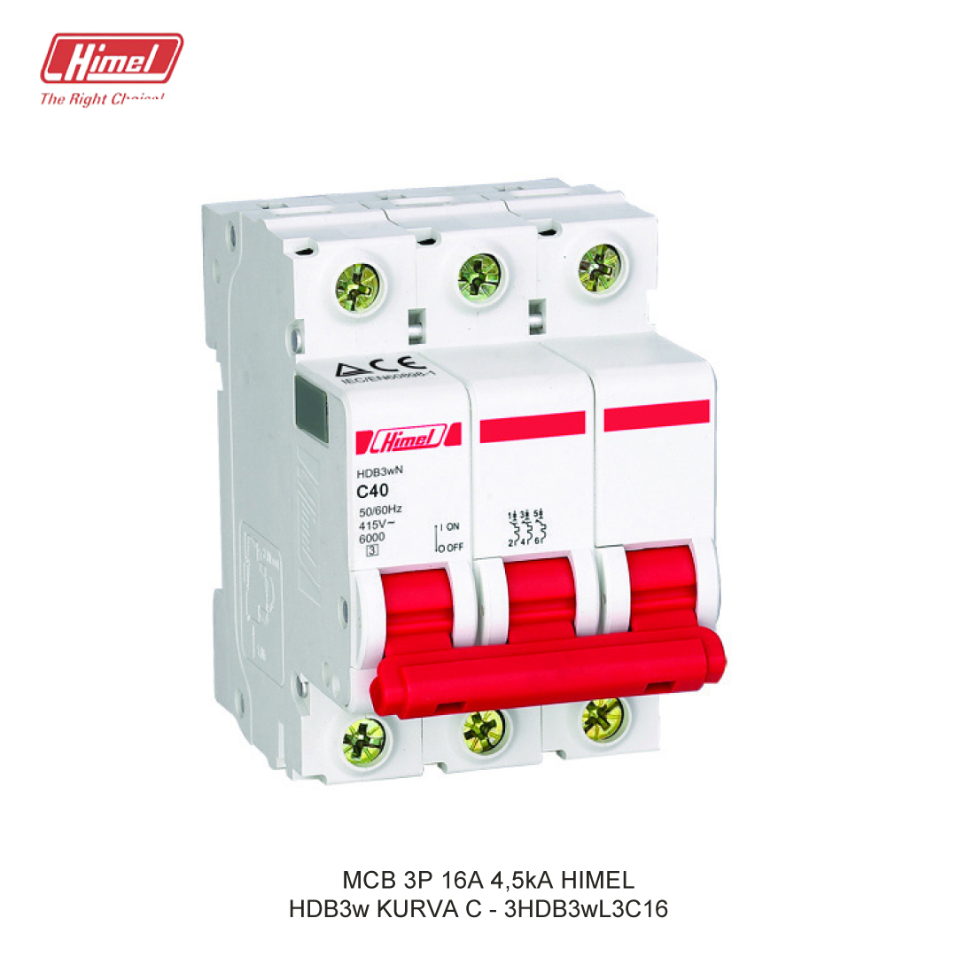 MCB HIMEL HDB3w C 3P 16A 4,5kA