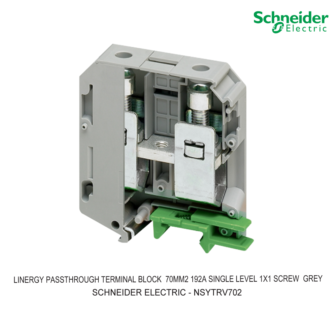 LINERGY PASSTHROUGH TERMINAL BLOCK  70MM2 192A SINGLE LEVEL 1X1 SCREW  GREY