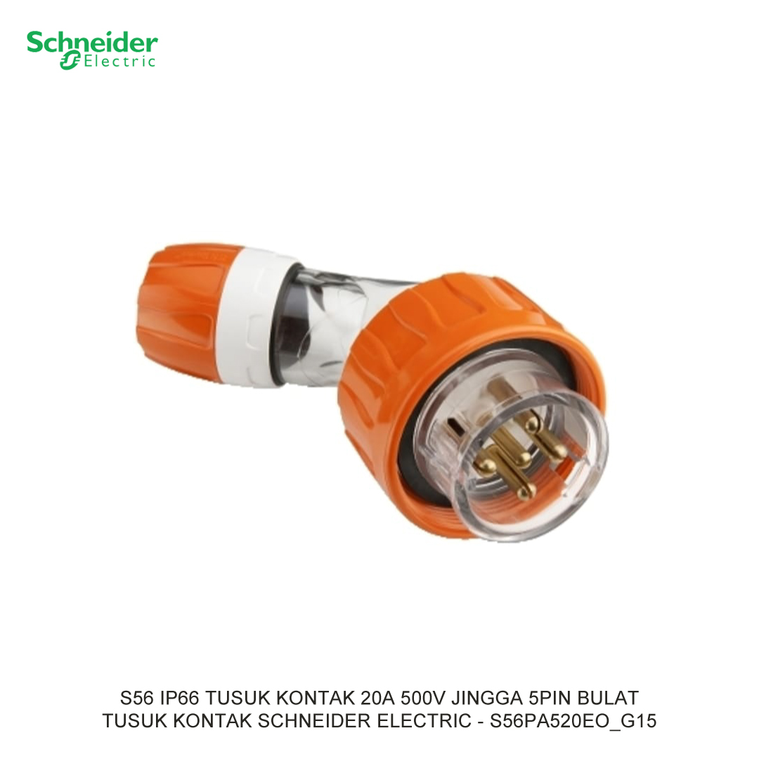 S56 IP66 TUSUK KONTAK 20A 500V JINGGA 5PIN BULAT