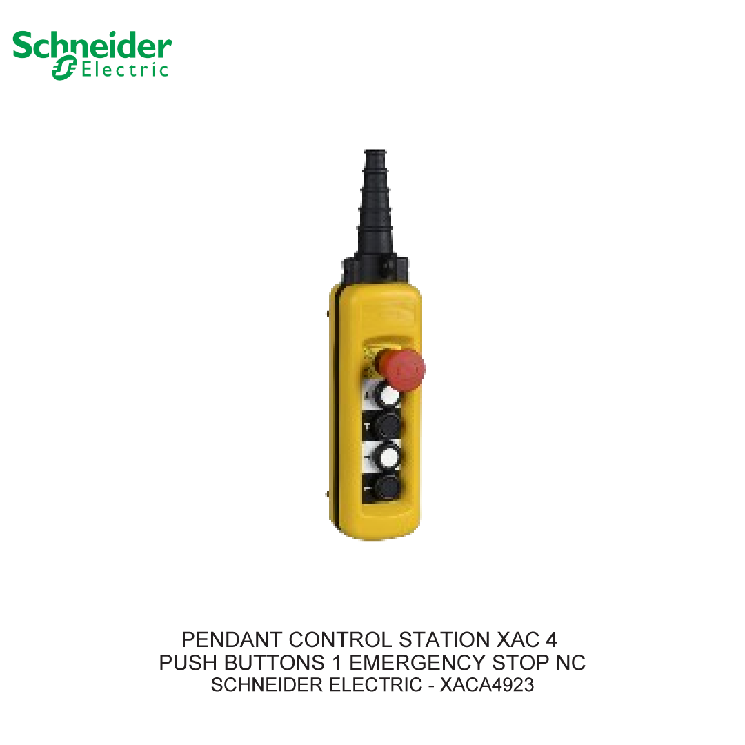 PENDANT CONTROL STATION XAC 4 PUSH BUTTONS 1 EMERGENCY STOP NC