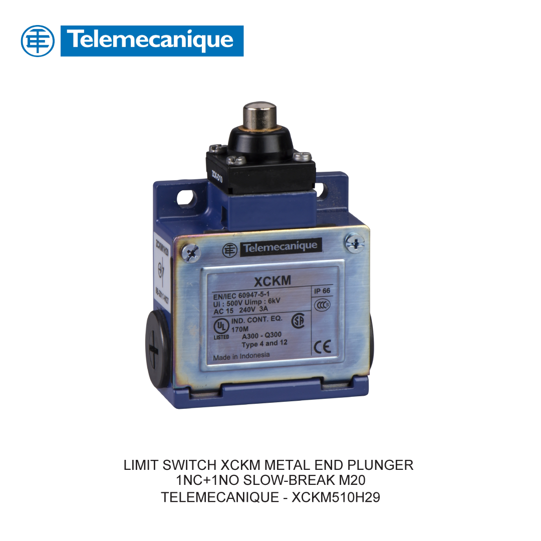 LIMIT SWITCH XCKM METAL END PLUNGER 1NC+1NO SLOW-BREAK M20