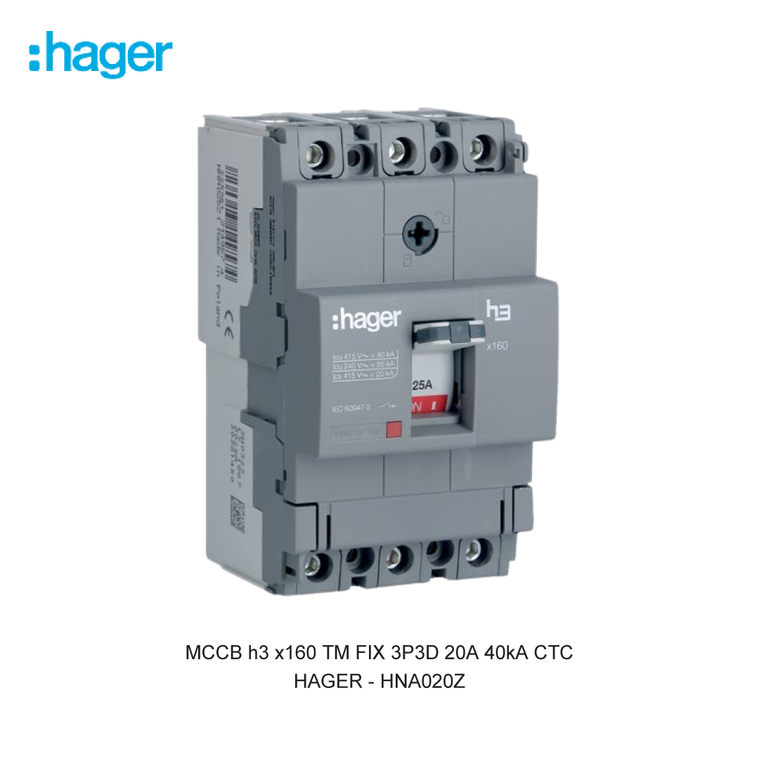 MCCB h3 x160 TM FIX 3P3D 20A 40kA CTC