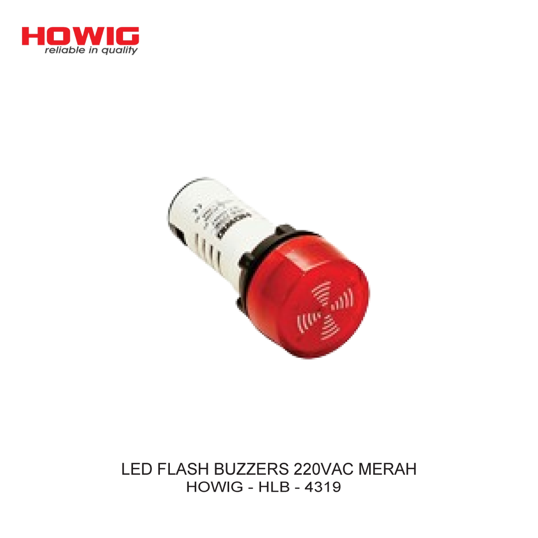 LED FLASH BUZZERS 220VAC RED