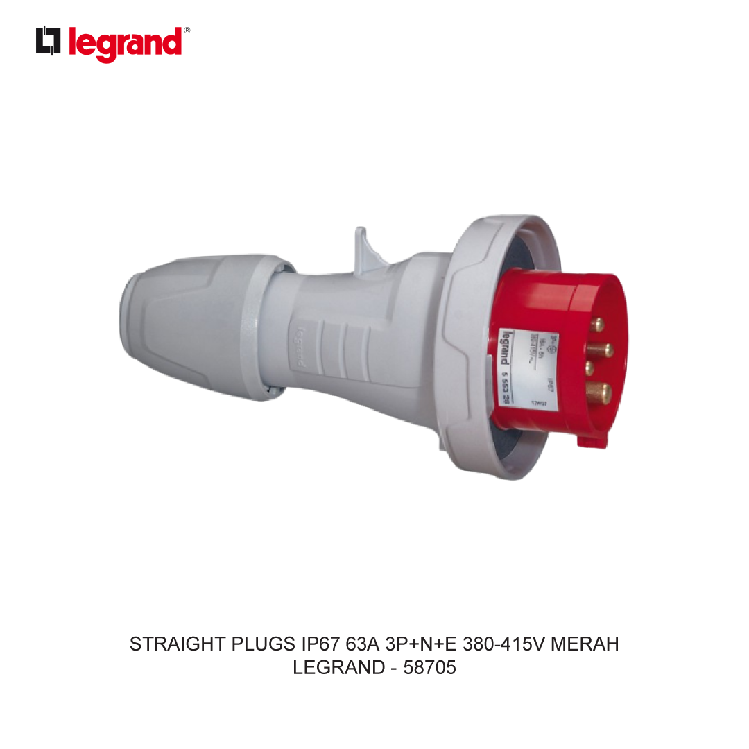 STRAIGHT PLUGS IP67 63A 3P+N+E 380-415V RED