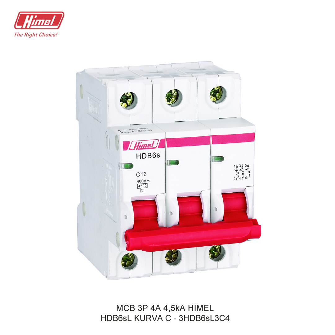 MCB HIMEL HDB6sL C 3P 4A 4,5kA